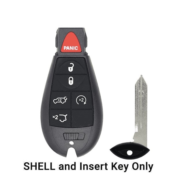 Keyless Factory KeylessFactory: Chrysler Dodge Jeep / 6-Button Fobik Key SHELL / Remote Start, Trunk & Hatch ORS-FBK-07 - main